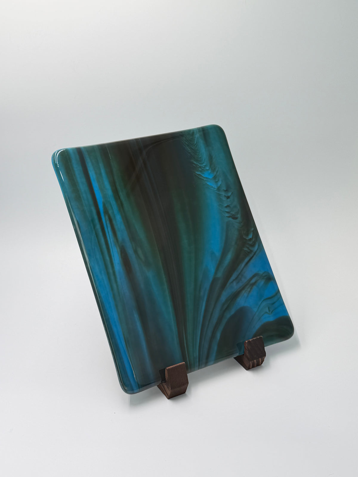 Blue & brown swirl panel, 8x10, Vertical