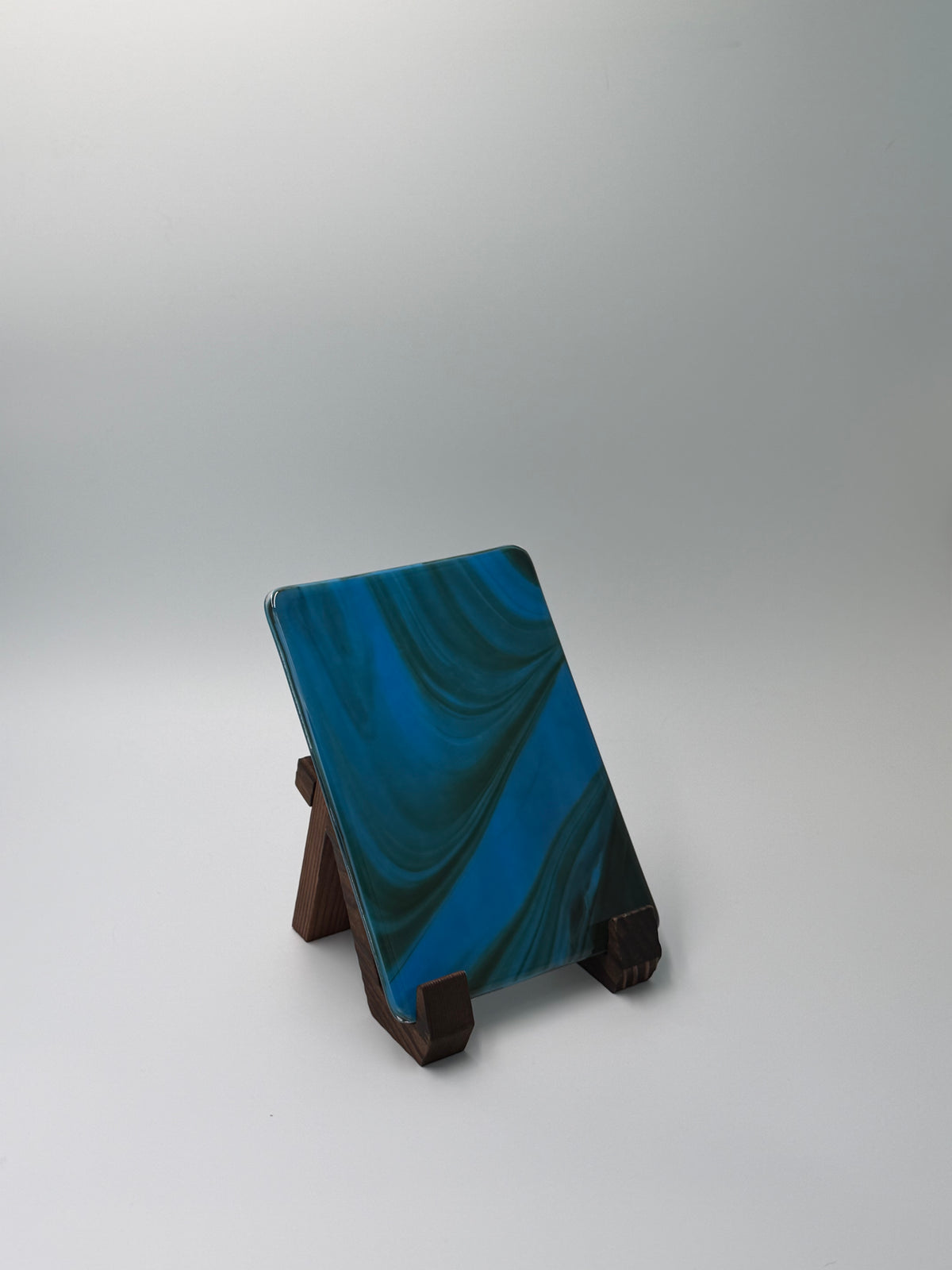 Blue & Brown Swirl panel #1, 5x7, Vertical