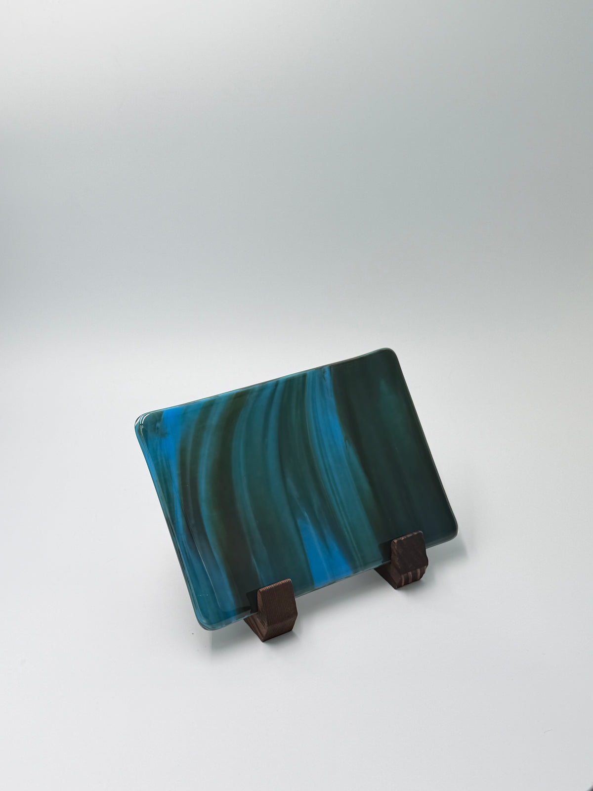 Blue & Brown swirl panel #2, 5x7, Horizontal