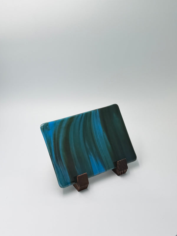 Blue & Brown swirl panel #2, 5x7, Horizontal
