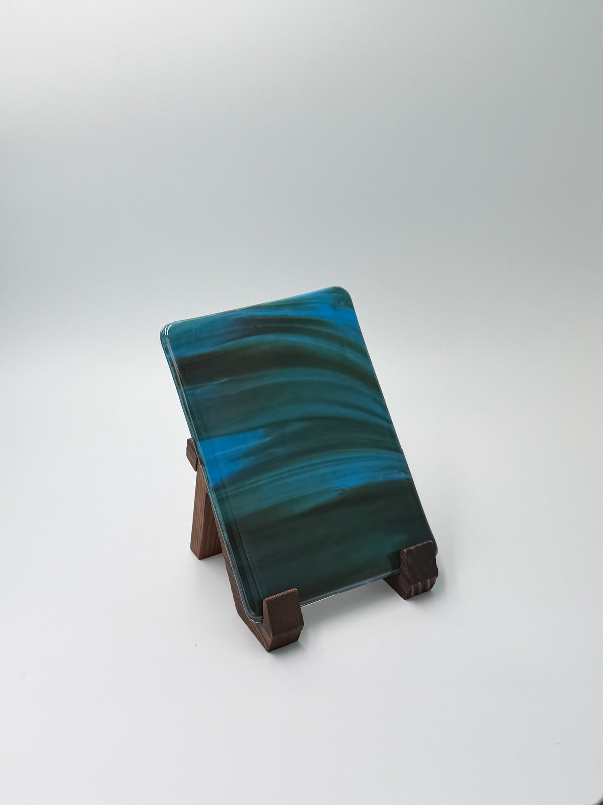 Blue & Brown swirl panel #2, 5x7, Vertical