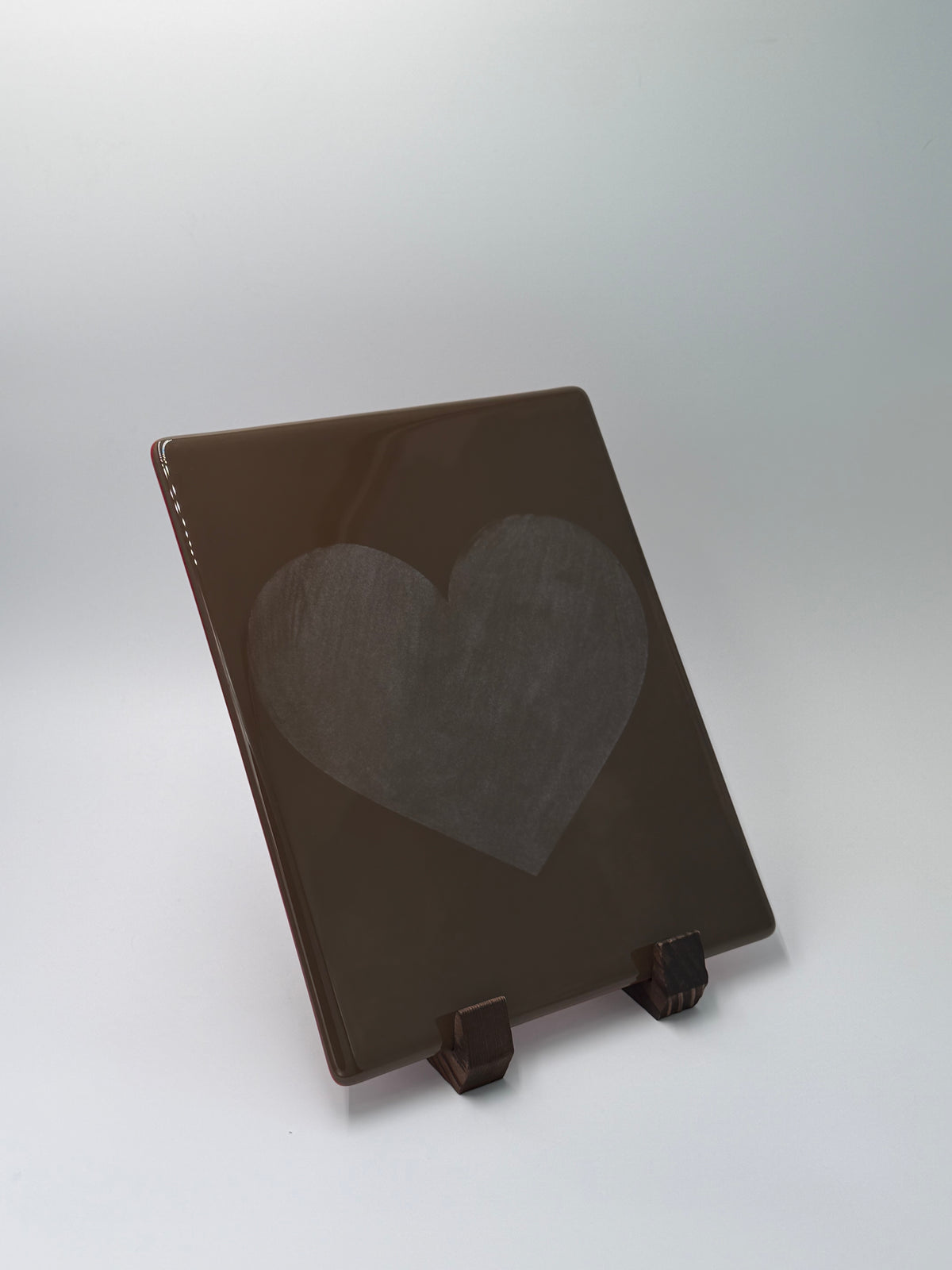Brown & red heart panel, 8x10, vertical
