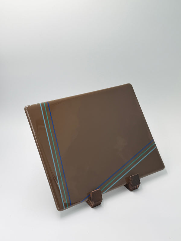 Chocolate brown striped panel, 8x10, Horizontal