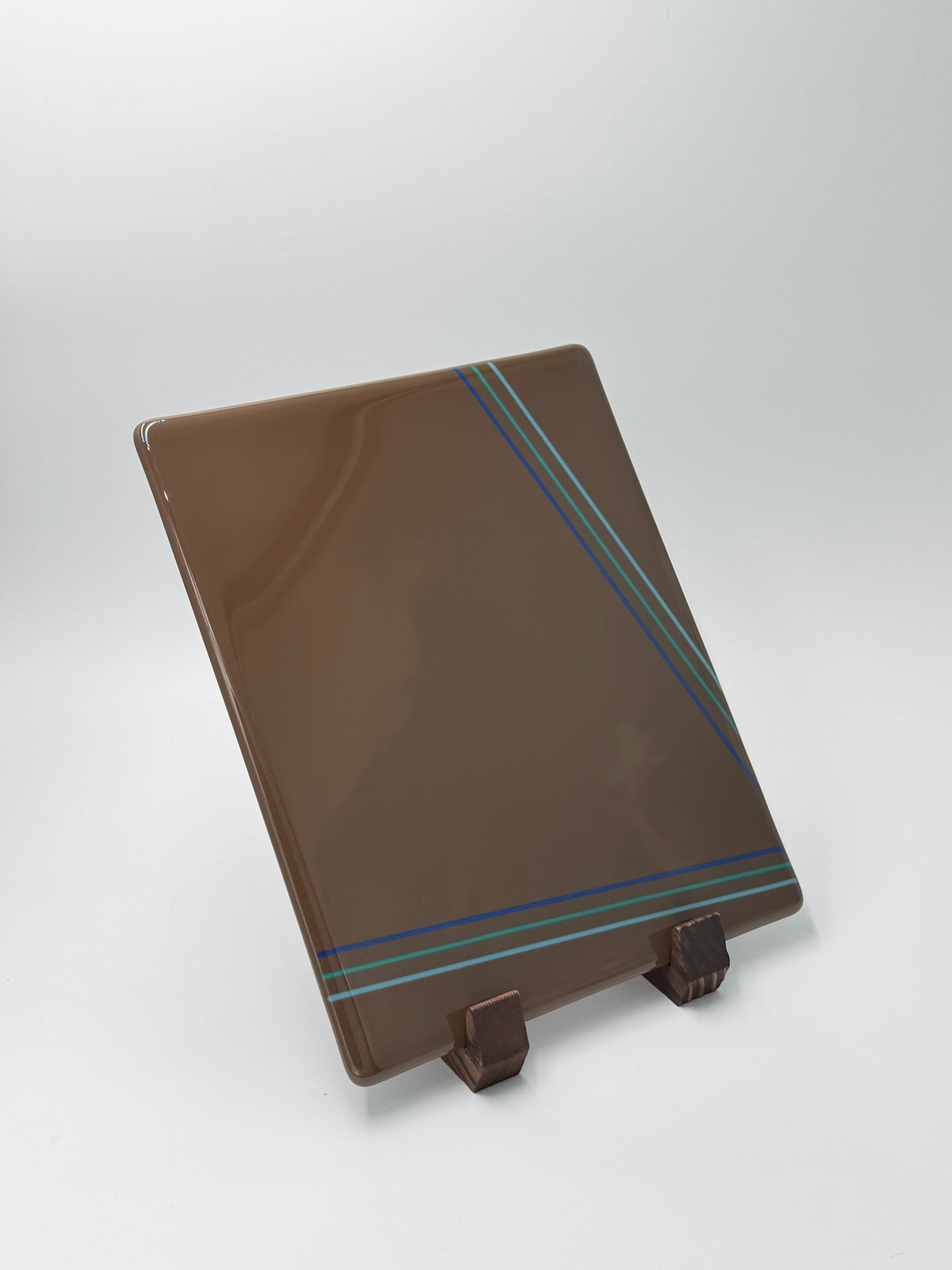 Chocolate brown striped panel, 8x10, Vertical