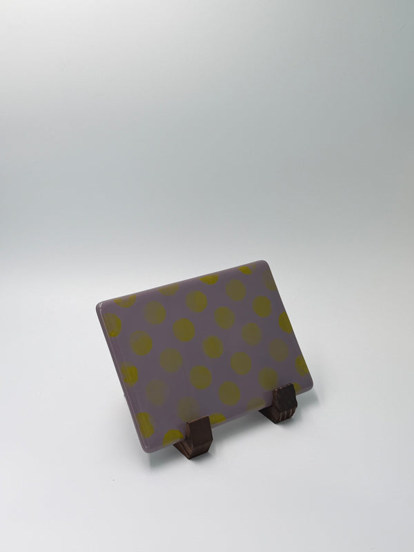 Lilac & yellow dot panel, 5x7, Horizontal