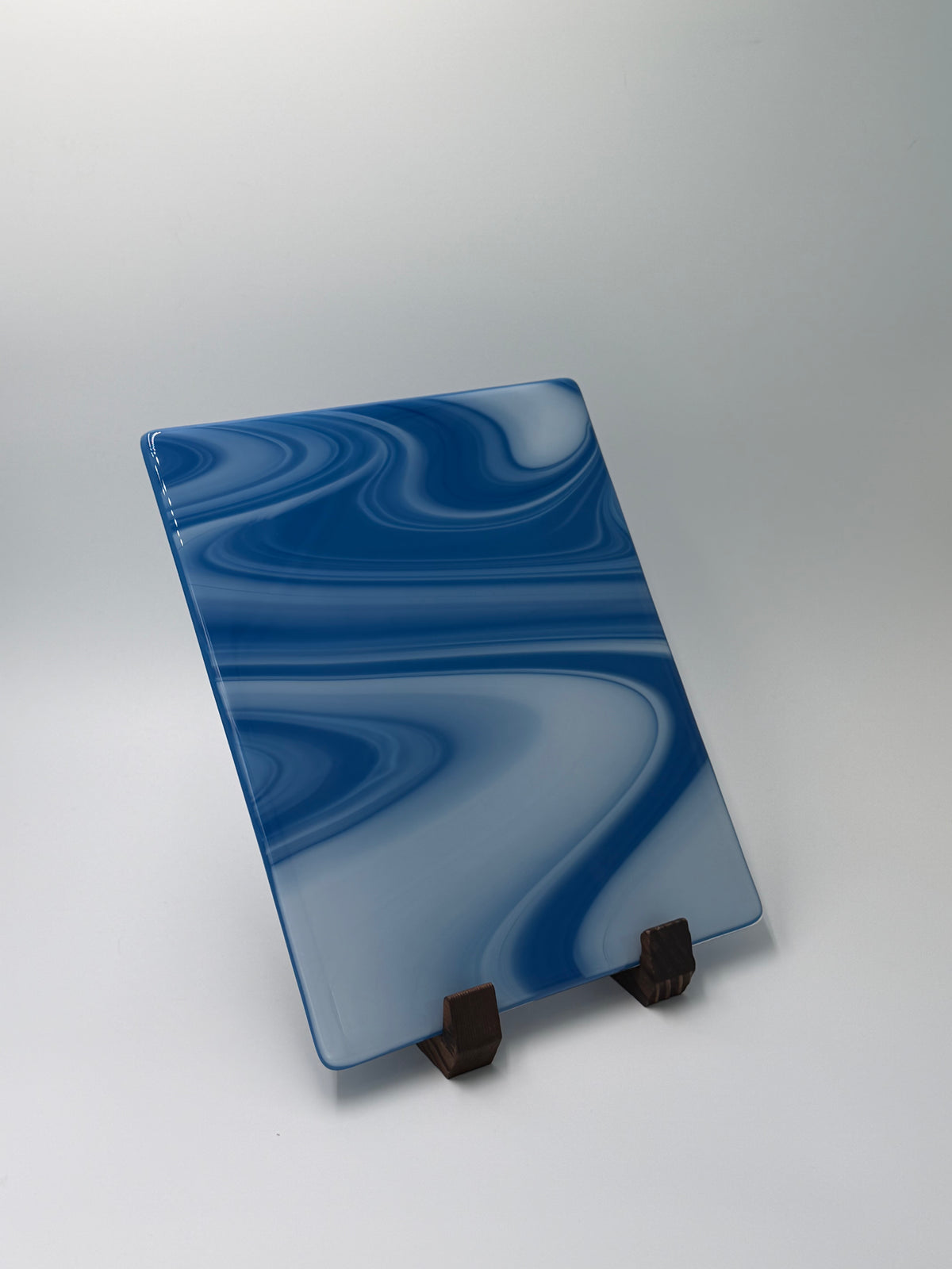 Medium blue swirl panel, 8x10, Vertical