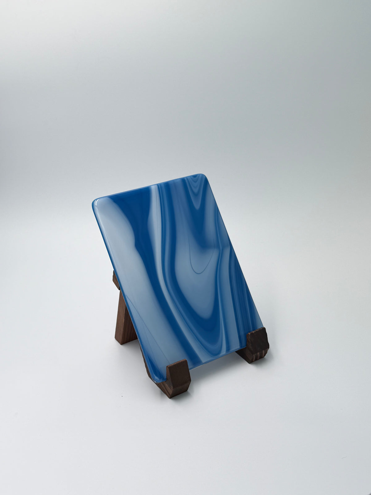Medium blue swirl panel, 5x7, vertical