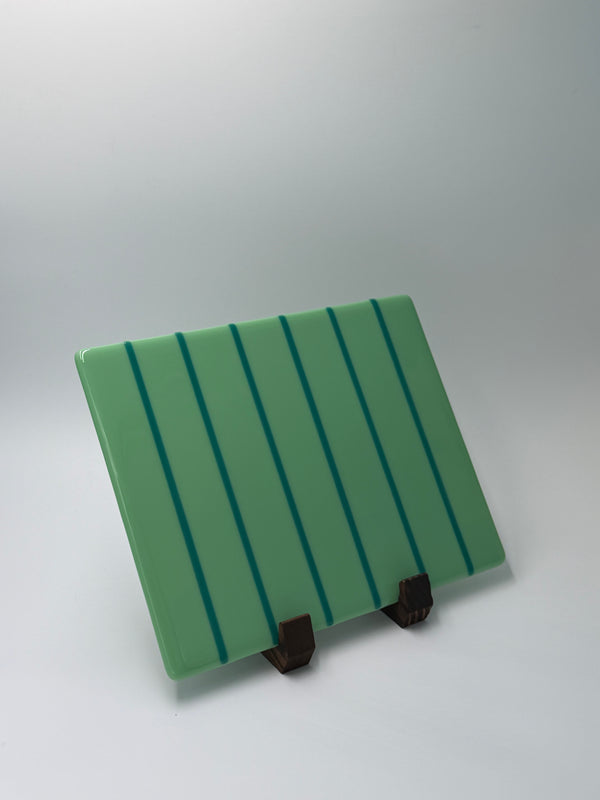 Mint striped panel, 8x10, Horizontal
