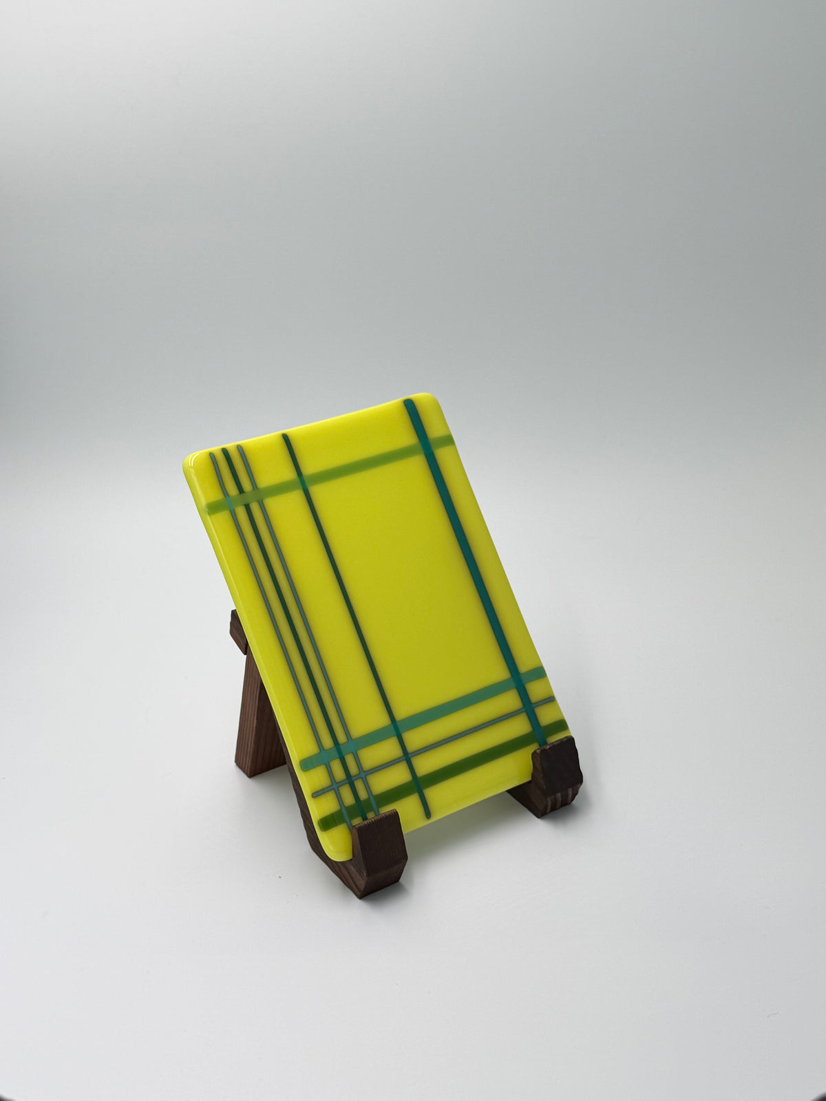 yellow plaid panel, 5x7, vertical