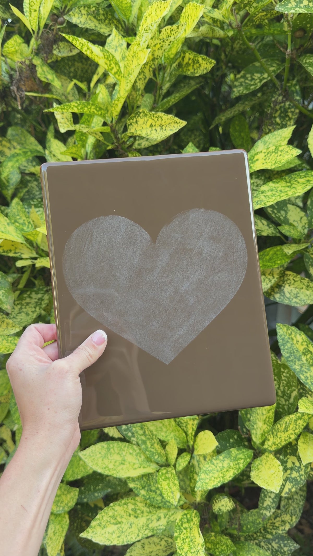 Brown & red heart panel, 8x10, video
