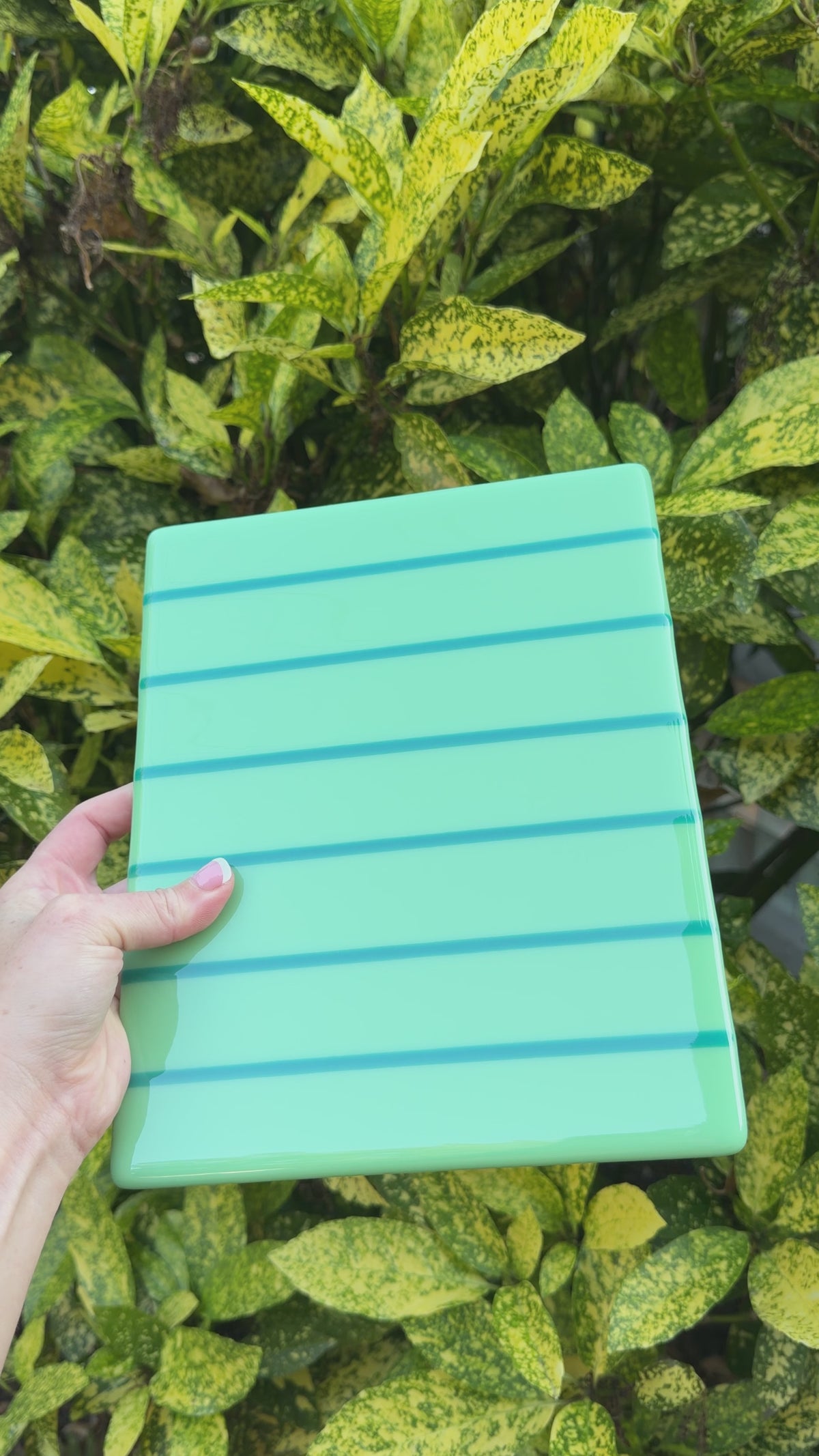 Mint striped panel, 8x10, Video
