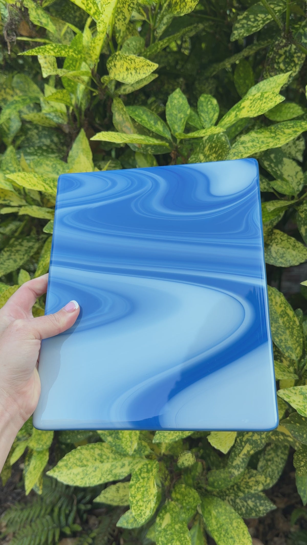 Medium blue swirl panel, 8x10, Video