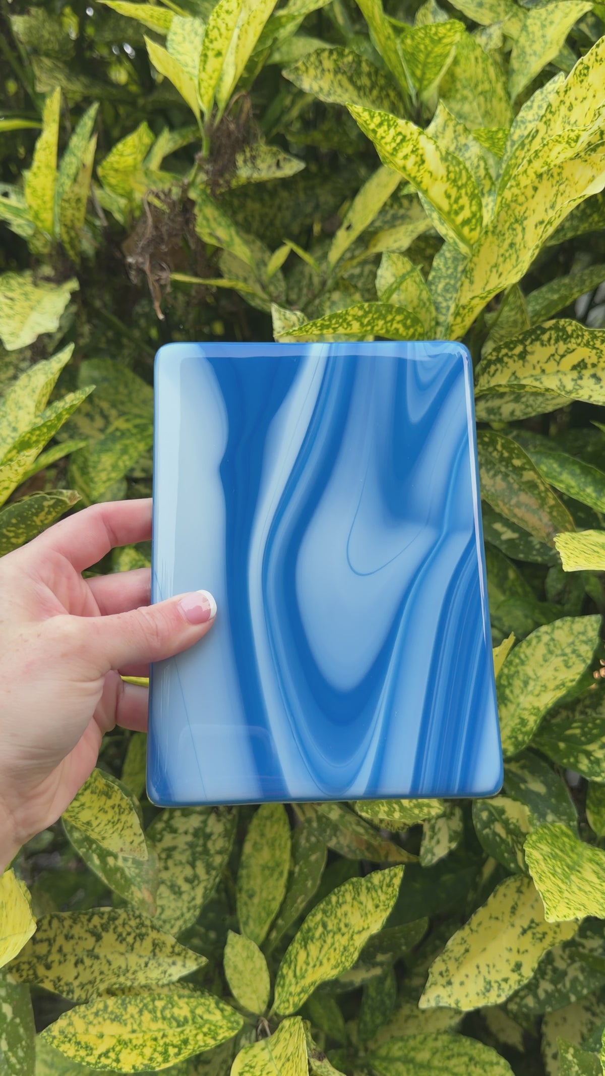 Medium blue swirl panel, 5x7, Video