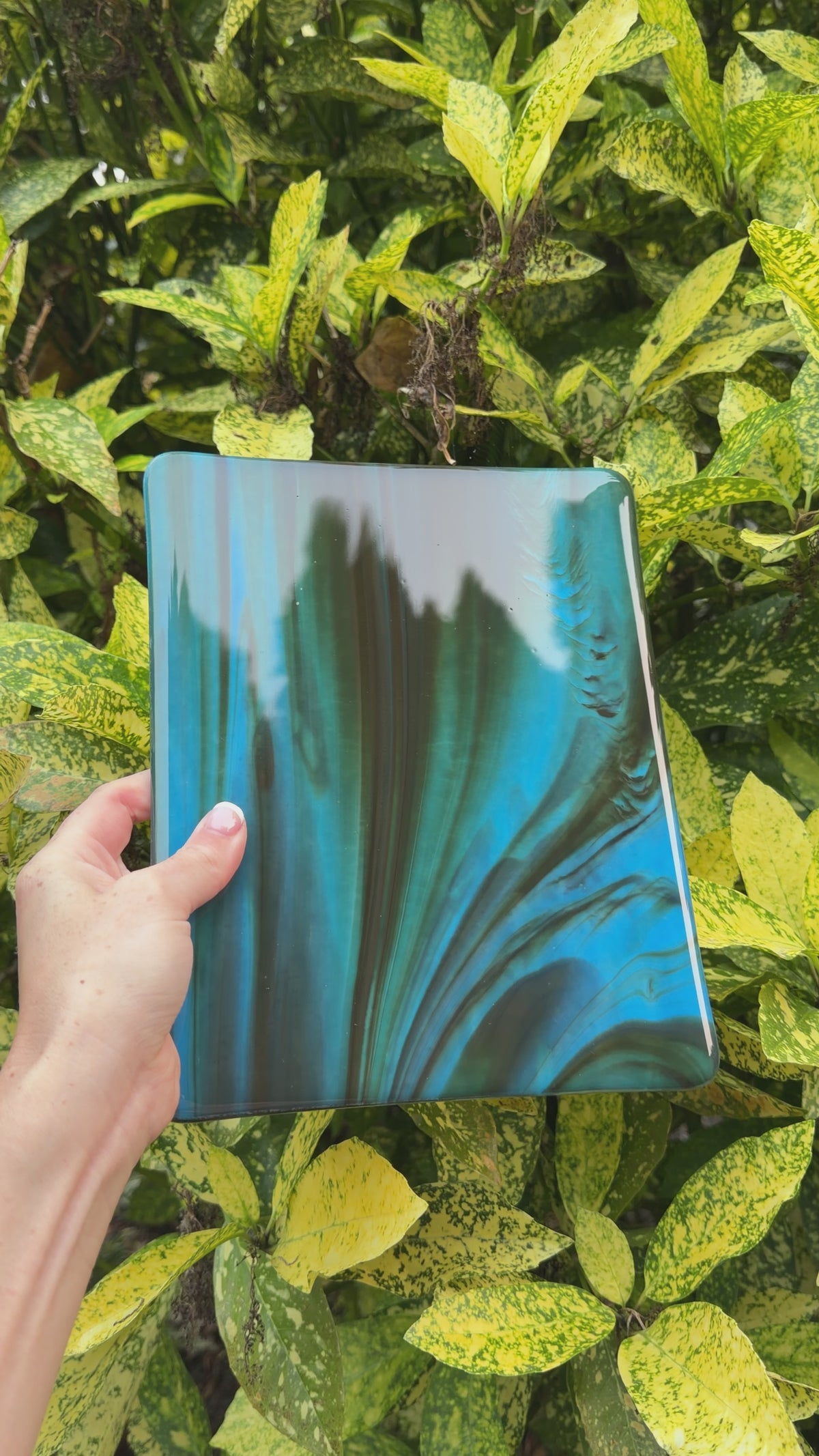 Blue & brown swirl panel, 8x10, Video
